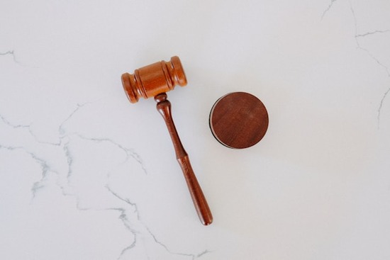 A judge's wooden gavel.