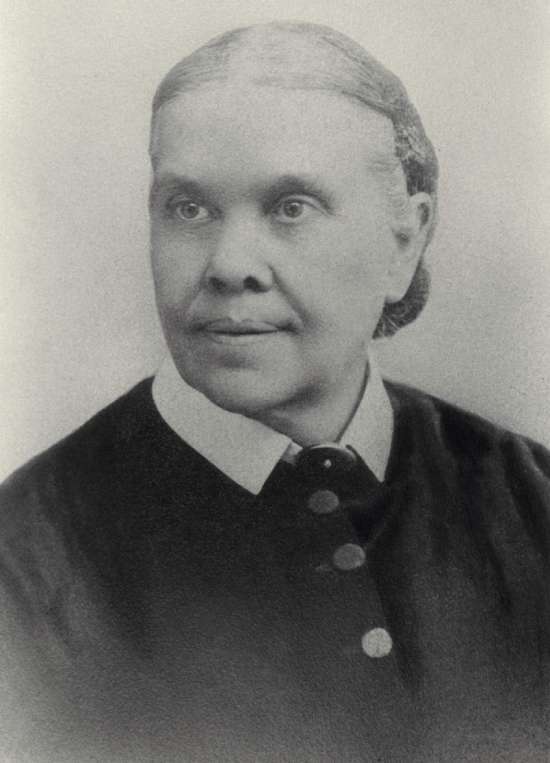 Black and white photograph of Ellen White's portrait.