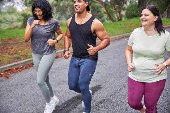 Three people doing exercise for a healthy body.