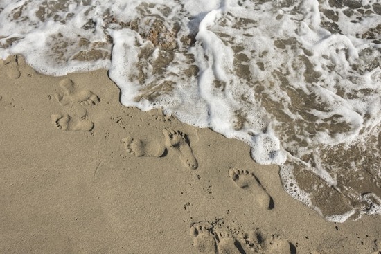 Footprints in the sand without anyone around, showing the common belief of the rapture