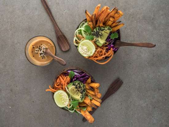 Delicious veggie bowls.